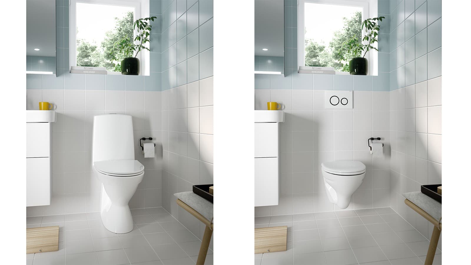 Ifö Vinta golvstående och vägghängd toalett