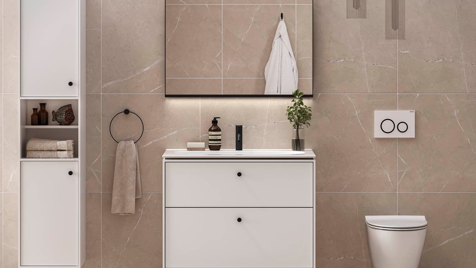 Ifö Sense Art badrumsmöbler i vitt Ifö Sense Art badrumsmöbler i vitt