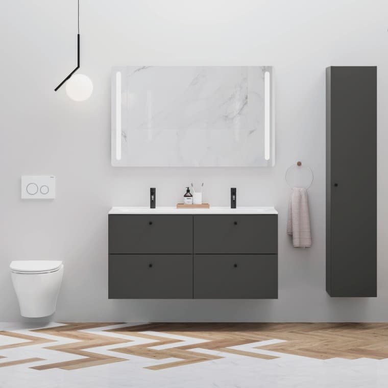 Ifö Elegant badrumsmöbler och Ifö Vinta Art vägghängd toalett Ifö Elegant badrumsmöbler och Ifö Vinta Art vägghängd toalett