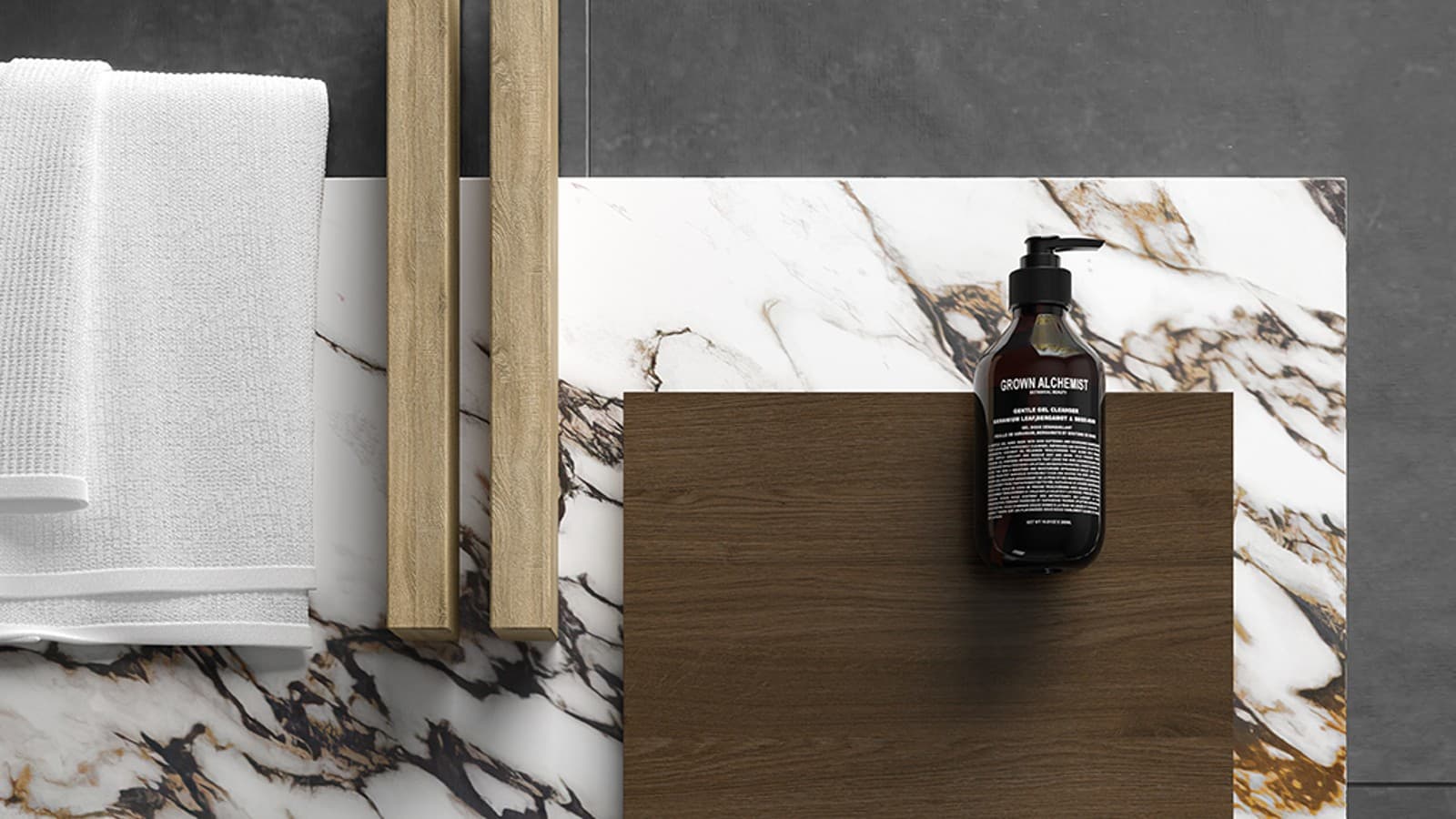 Moodboard för badrumstrender Moodboard för badrumstrender